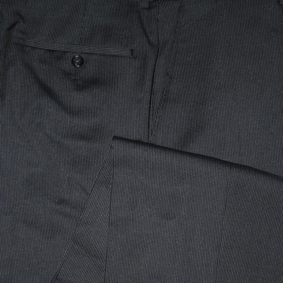 Shaquille O'Neal Mini Striped Flat Front Dress Pants Charcoal 34 x 34 - Picture 5 of 5